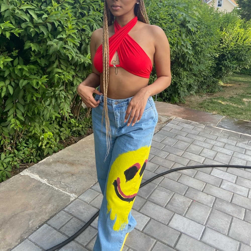 Smiley face mom jeans❤️‍🔥